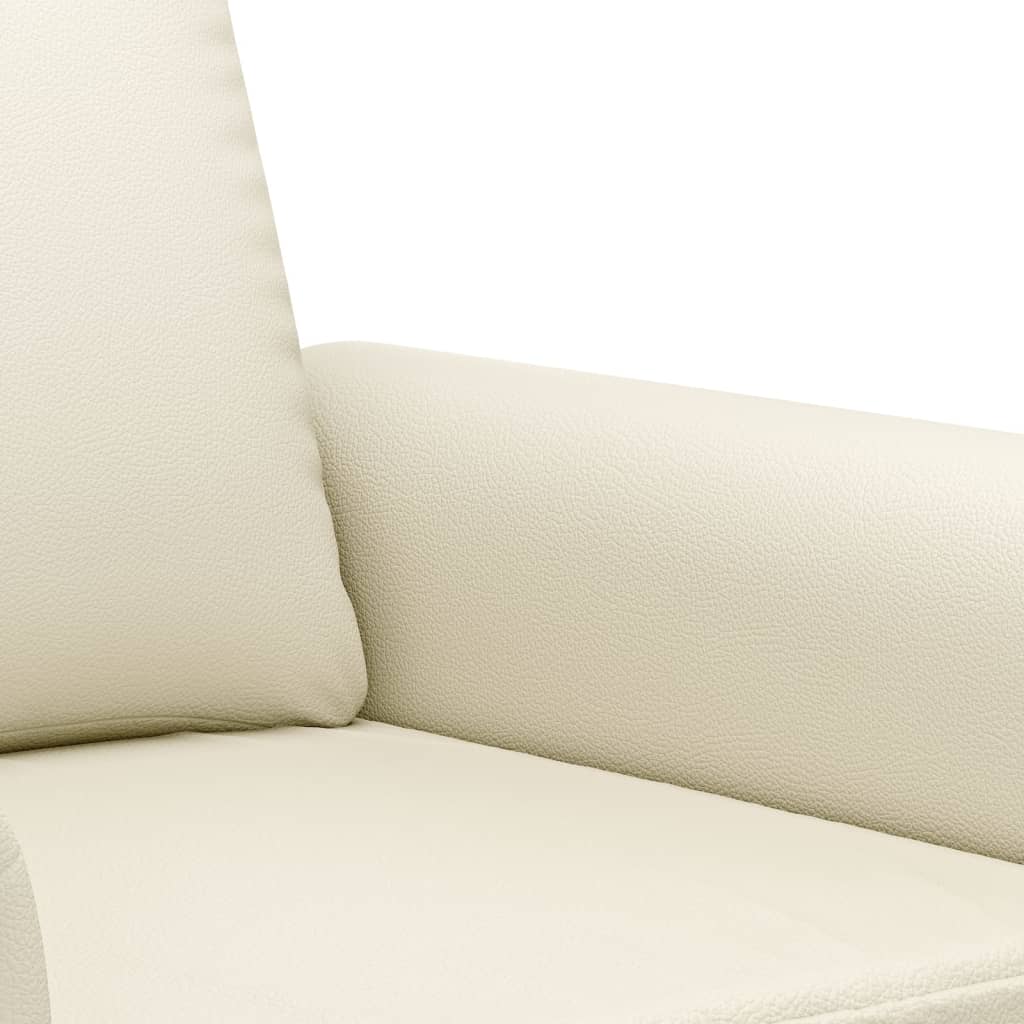 2-Seater Sofa Cream 120 cm Faux Leather